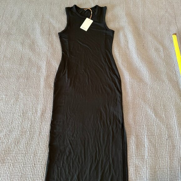 Quince Women Tencel Jersey Tank Maxi Dress Basic Sleeveless Dress Black S - Picture 2 of 6